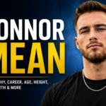 A high-quality feature image representing the meaning of the name Connor, showing a confident young man standing in a scenic Irish landscape with rolling green hills and soft golden sunlight. The atmosphere conveys strength, wisdom, leadership, and heritage. Elegant, modern design with a clean background suitable for SEO blog content about Connor name meaning, Irish origins, personality traits, and symbolism. No visible text in the image.